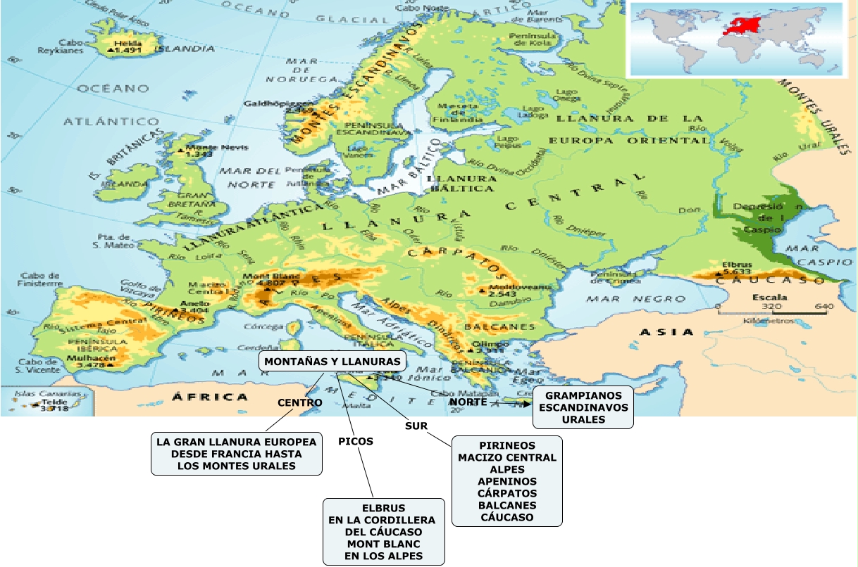 MONTAÑAS LLANURAS DE EUROPA